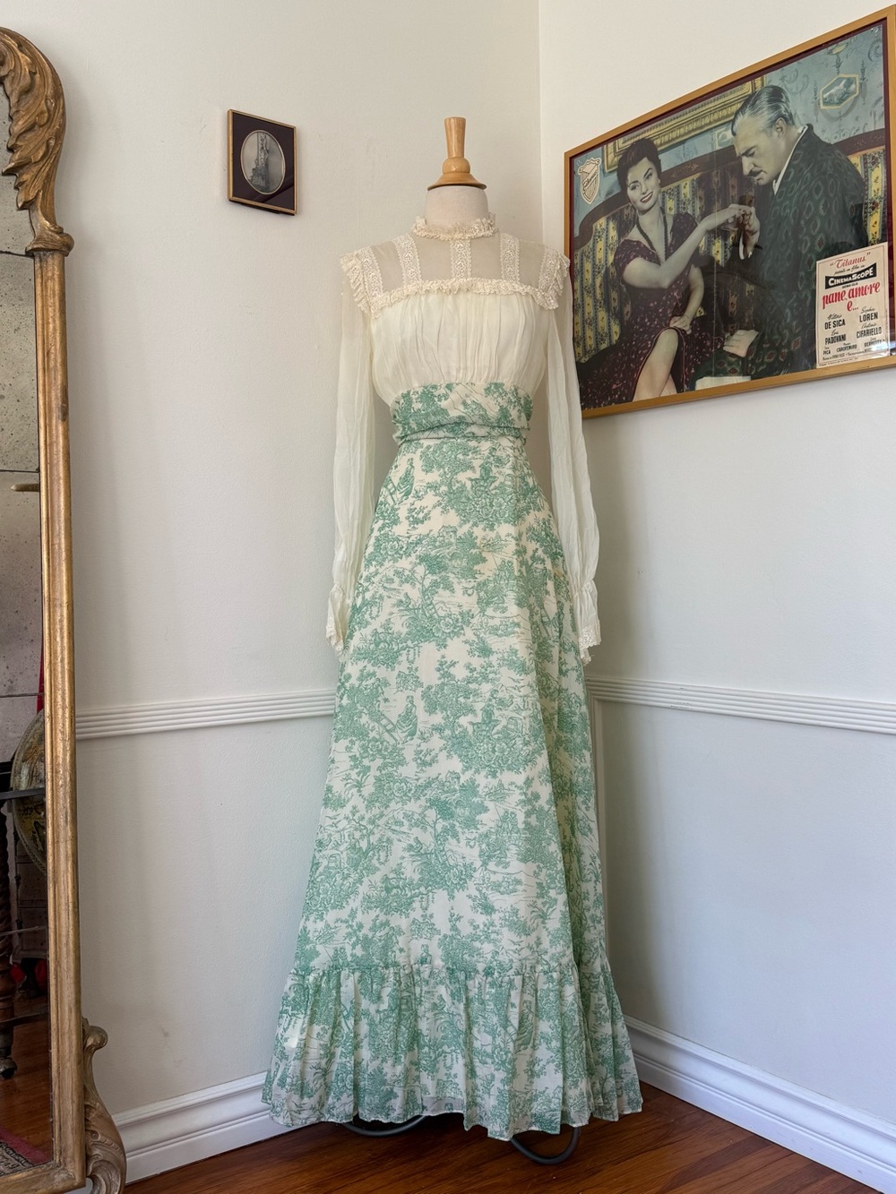 Edwardian Revival 1970s Prairie Dress